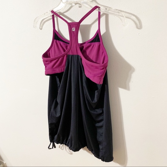 Fabletics Norwalk Built-In Bra Athletic Racerback Workout Top Strappy Tie at Hem - Picture 6 of 12
